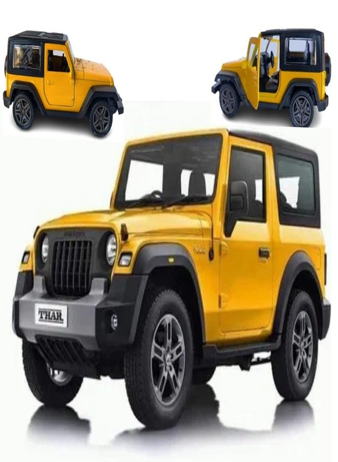 4AJ BAZAAR Cool Pull Back Mahindr Thar Jeep DIE CAST Metal Toy for Kids| Miniature Scaled Models Toy CAR (Colour May be Different) - Image 1